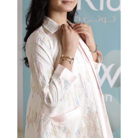 صورة طقم فستان وجاكيت بناتي بجيوب | تصميم مورد فاخر للمناسبات - 1112